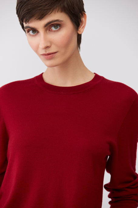 Czerwona bluzka z wełny merynosowej