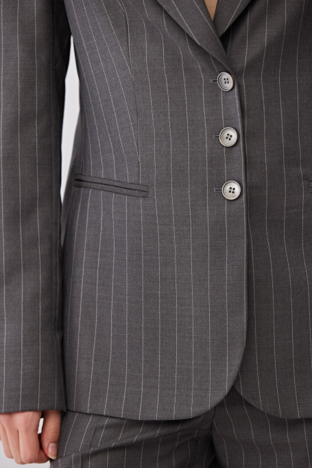 Wełniany żakiet w paski do garnituru