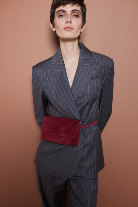 Wełniany żakiet w paski do garnituru