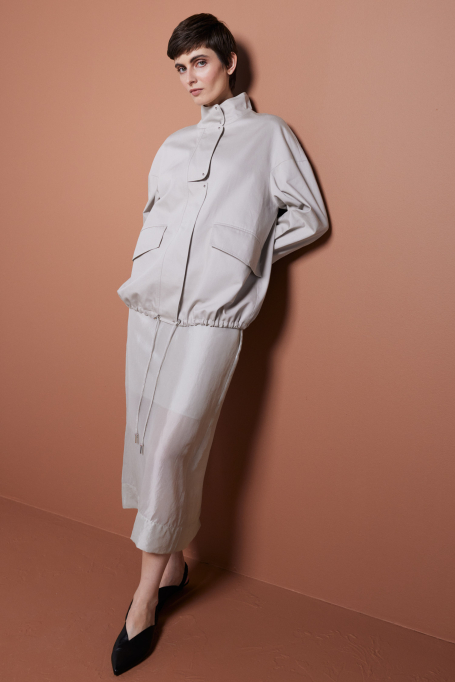 Transparentna spódnica z domieszką jedwabiu