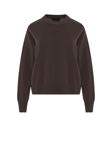 Brązowy sweter z wełny merynosowej Brązowy sweter z wełny merynosowej