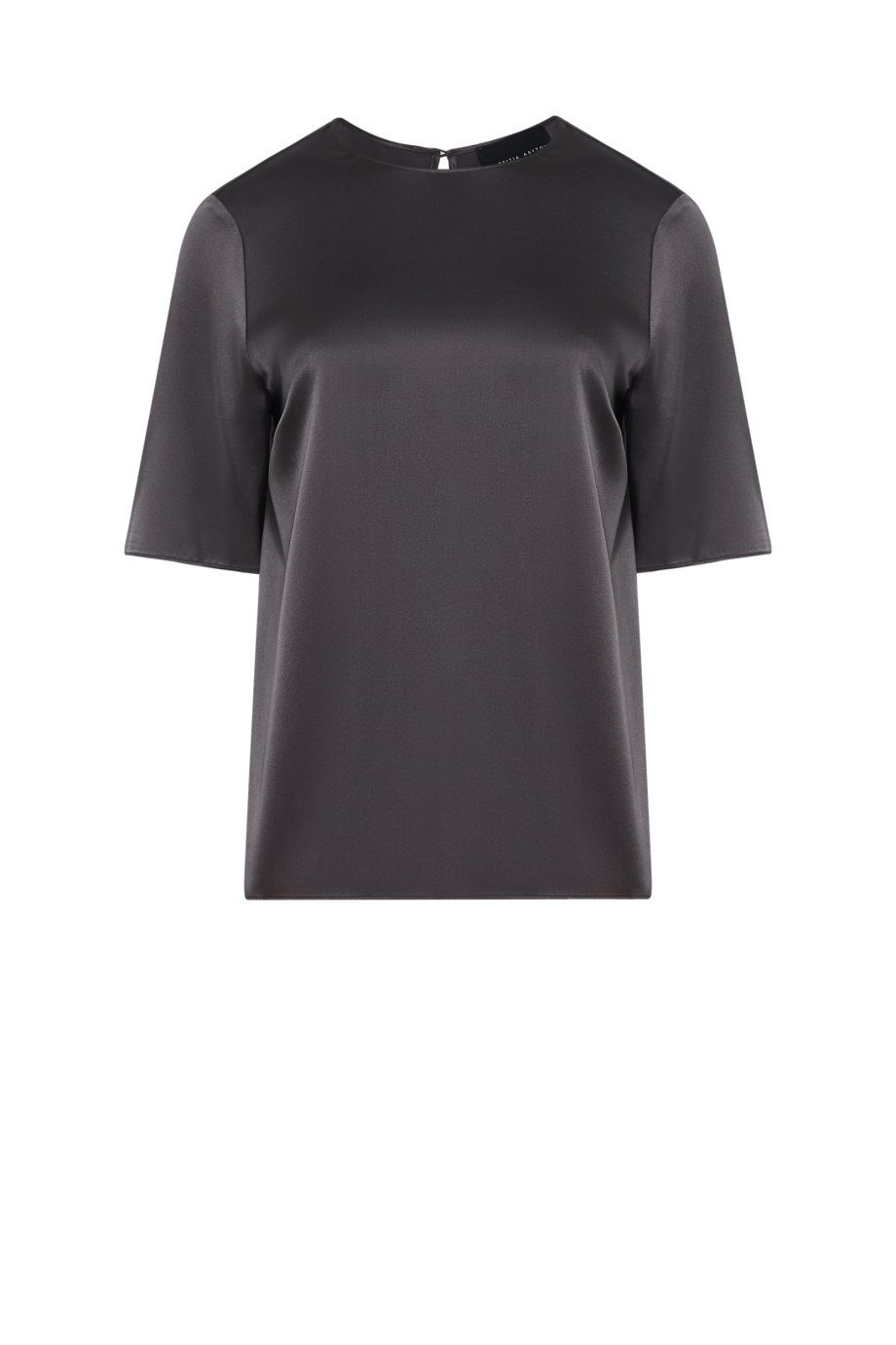 Szara bluzka z jedwabiu z krótkim rękawem Szara bluzka z jedwabiu z krótkim rękawem