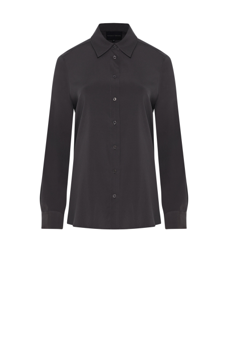 Szara luźna koszula z jedwabiu Szara luźna koszula z jedwabiu