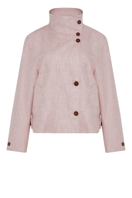 Krótka różowa kurtka ze stójką Krótka różowa kurtka ze stójką