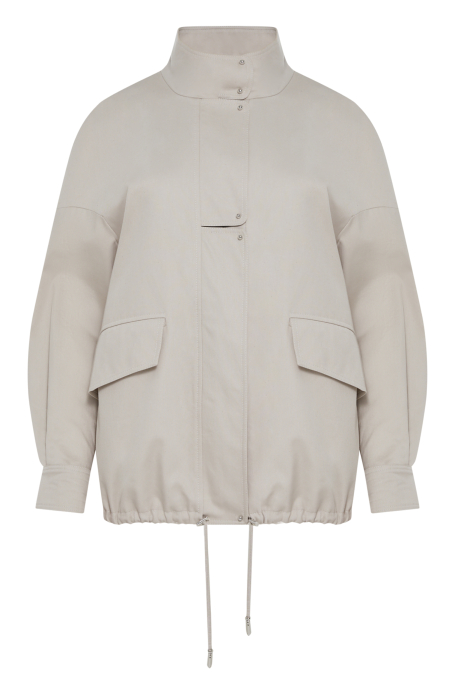 Bawełniana beżowa kurtka ze stójką