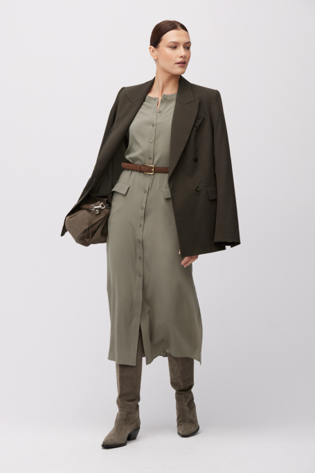 Zielona sukienka midi z jedwabiu - Patrizia Aryton