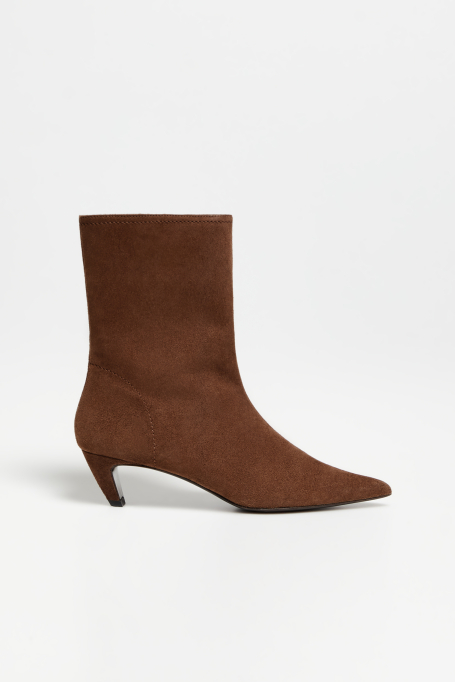 Brązowe botki ze skóry zamszowej damskie - Patrizia Aryton