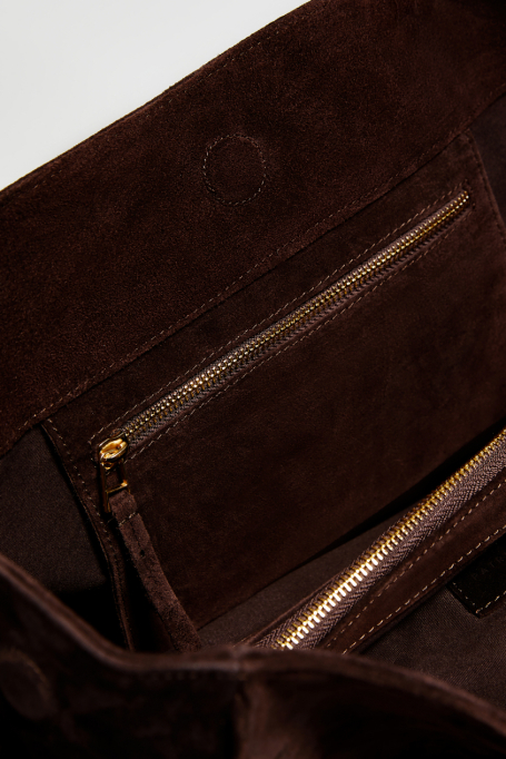 Duża torba shopper ze skóry zamszowej