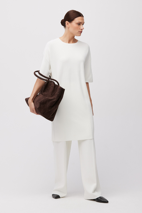 Biała luźna sukienka z dzianiny - Patrizia Aryton