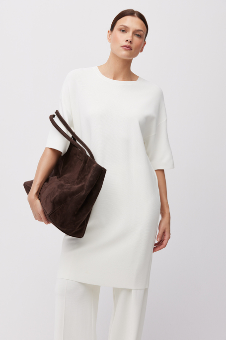 Biała luźna sukienka z dzianiny - Patrizia Aryton