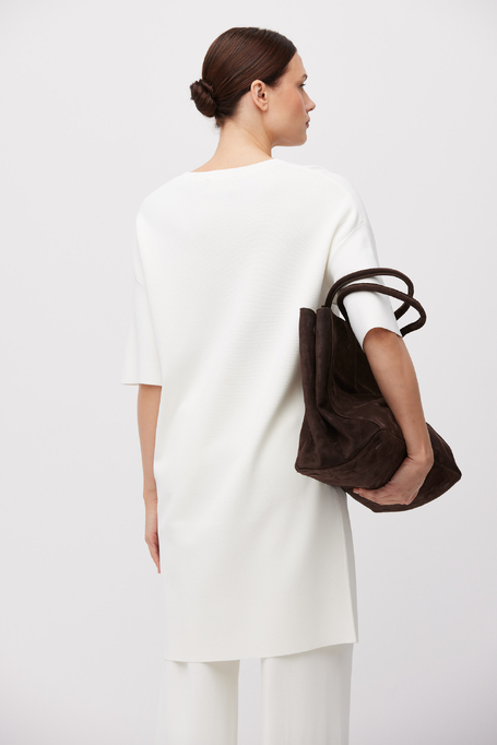 Biała luźna sukienka z dzianiny - Patrizia Aryton