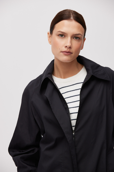 Biała bawełniana bluzka w czarne paski