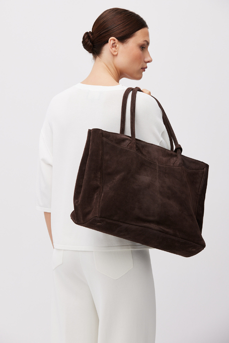 Biała dzianinowa bluzka z okrągłym dekoltem damska - Patrizia Aryton