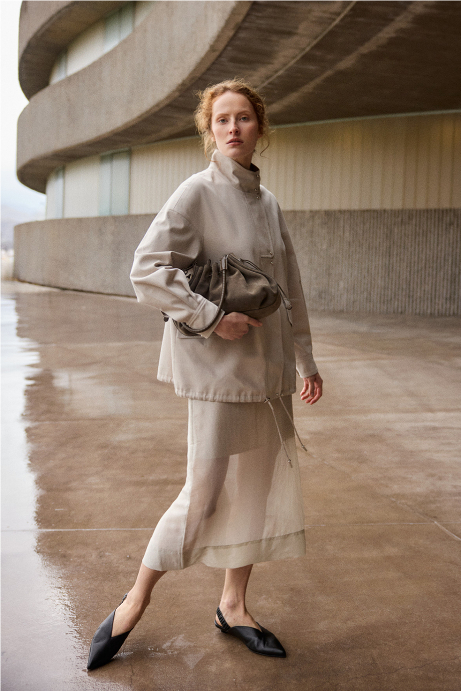 Transparentna spódnica z domieszką jedwabiu - Patrizia Aryton Transparentna spódnica z domieszką jedwabiu - Patrizia Aryton