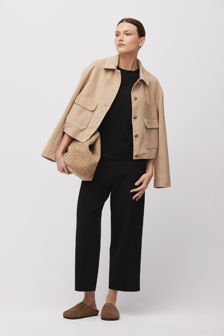 Czarne dzianinowe spodnie cullote