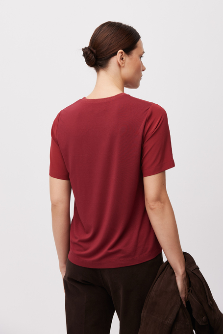 Czerwona bluzka Brigette z jedwabiem