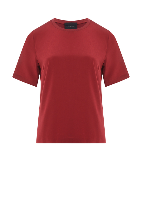 Czerwona bluzka Brigette z jedwabiem