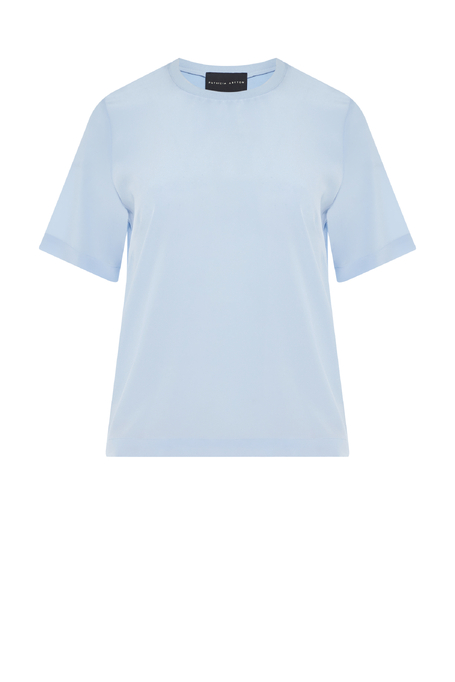 Niebieska bluzka Brigette z jedwabiem damska - Patrizia Aryton Niebieska bluzka Brigette z jedwabiem damska - Patrizia Aryton