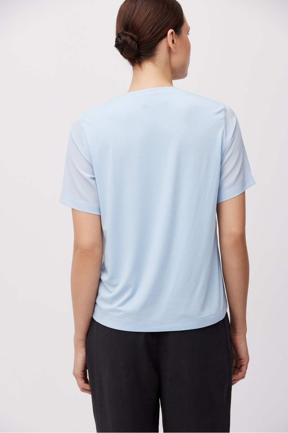 Niebieska bluzka Brigette z jedwabiem damska - Patrizia Aryton Niebieska bluzka Brigette z jedwabiem damska - Patrizia Aryton