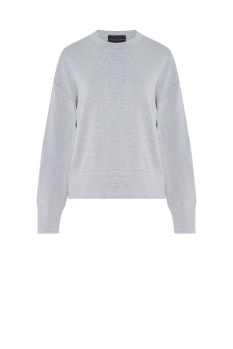 Szara bluzka z bawełną i jedwabiem