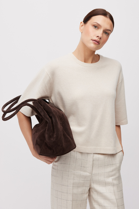 Szara bluzka z wełny merynosowej