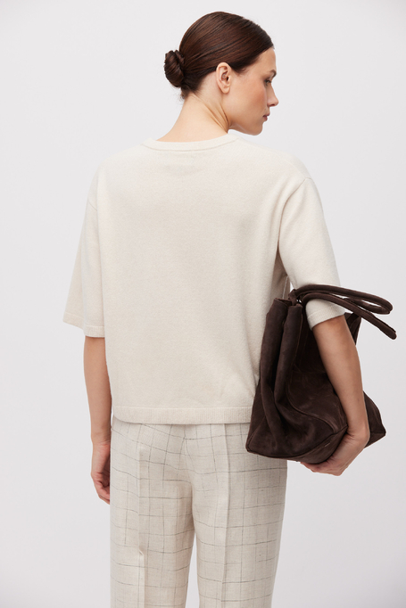 Szara bluzka z wełny merynosowej