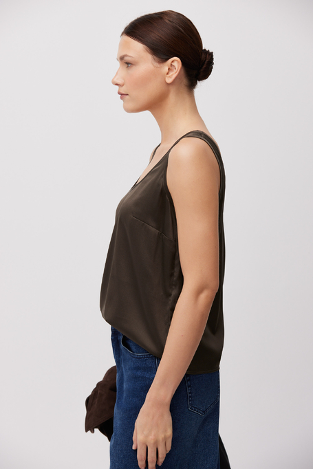 Zielony top z jedwabiu damski - Patrizia Aryton