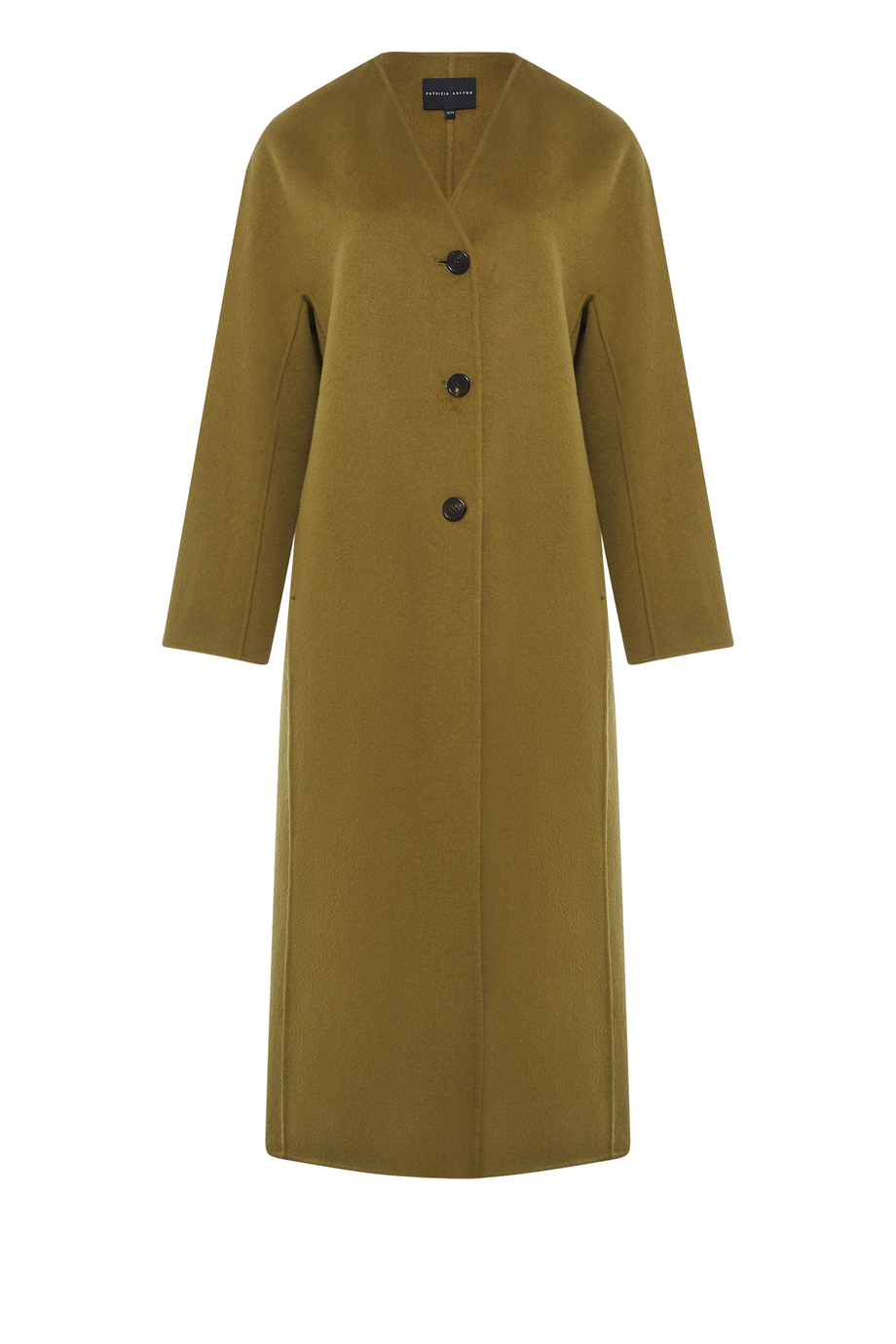 Zielony płaszcz z jedwabiem doubleface damski - Patrizia Aryton Zielony płaszcz z jedwabiem doubleface damski - Patrizia Aryton