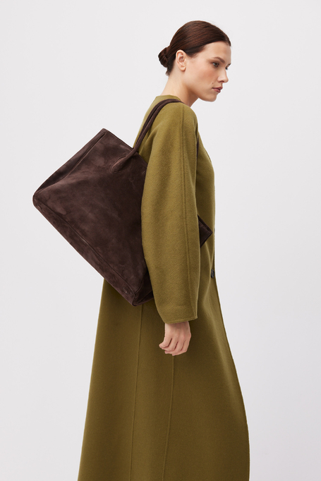 Zielony płaszcz z jedwabiem doubleface damski - Patrizia Aryton Zielony płaszcz z jedwabiem doubleface damski - Patrizia Aryton