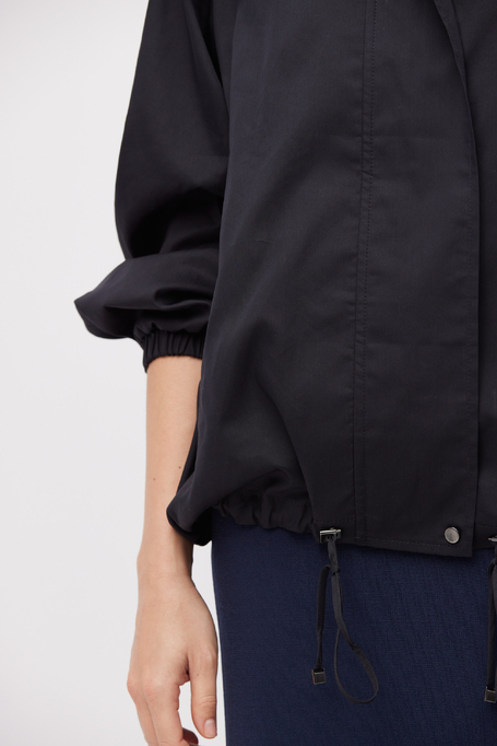 Czarna kurtka bobmerka z jedwabiem damska - Patrizia Aryton Czarna kurtka bobmerka z jedwabiem damska - Patrizia Aryton