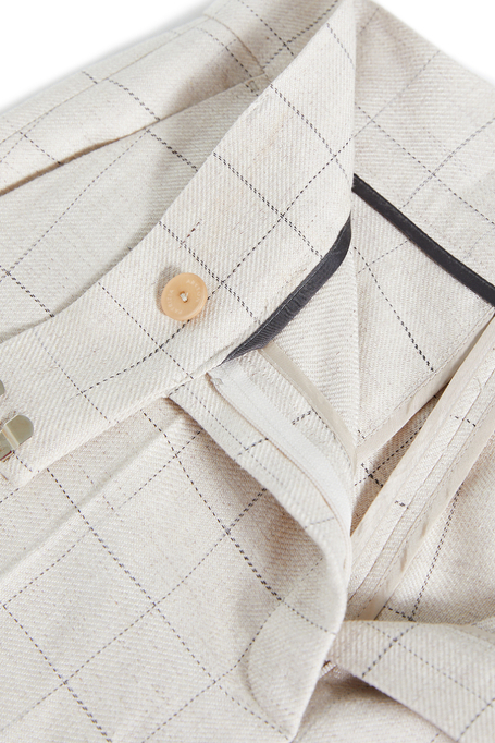 Szerokie spodnie w kratę do garnituru damskie - Patrizia Aryton