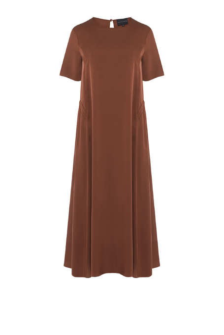 Brązowa sukienka z jedwabiu - Patrizia Aryton