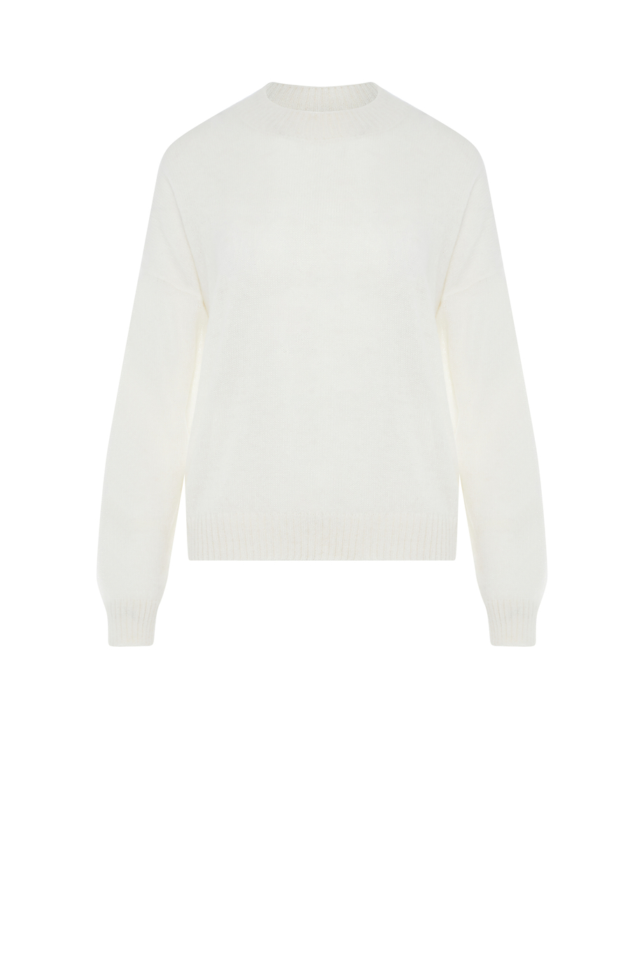 Biały sweter z wełną baby suri alpaki damska - Patrizia Aryton Biały sweter z wełną baby suri alpaki damska - Patrizia Aryton