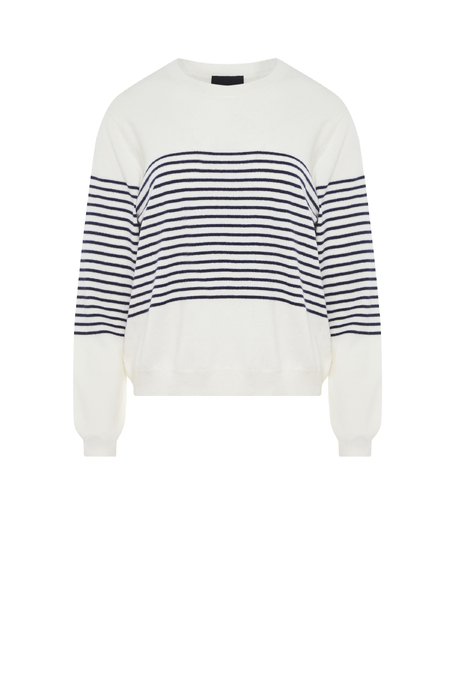 Bluzka w paski z wełny merynosowej i kaszmiru damska - Patrizia Aryton