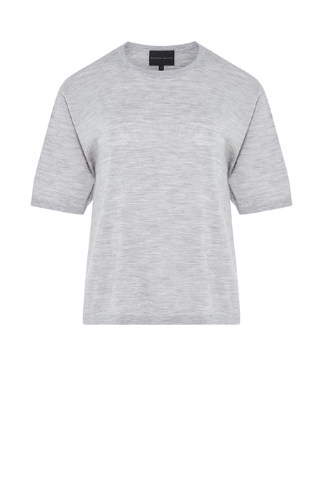 Szara bluzka z jedwabiem i kaszmirem damska - Patrizia Aryton Szara bluzka z jedwabiem i kaszmirem damska - Patrizia Aryton