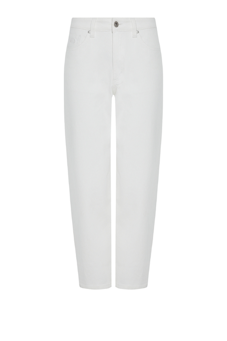 Białe jeansy barrel z wysokim stanem damskie - Patrizia Aryton