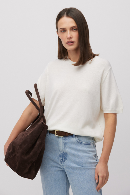 Biała wełniana bluzka damska - Patrizia Aryton