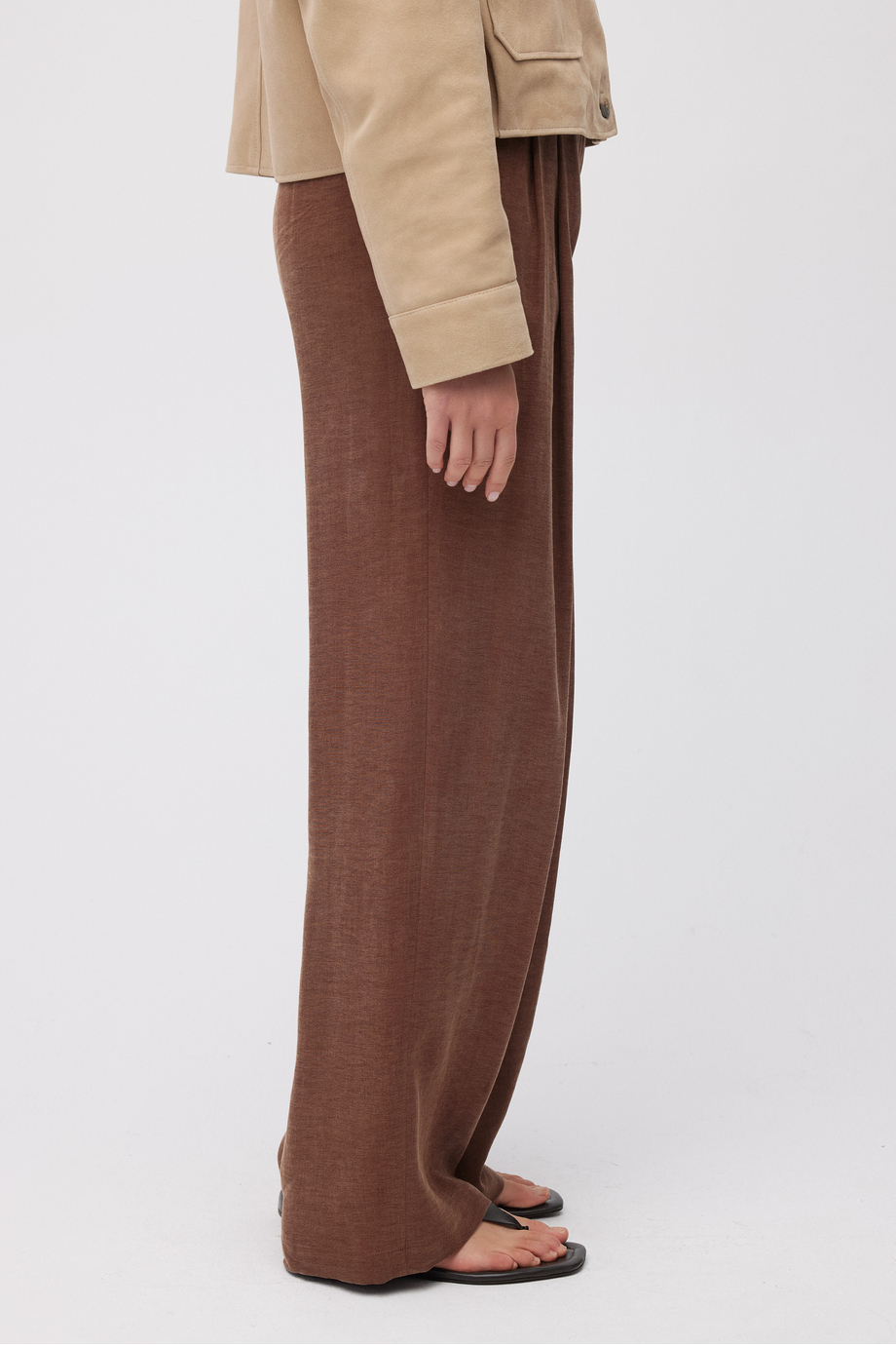 Szerokie spodnie z mieszanki lnu i lyocellu damskie - Patrizia Aryton Szerokie spodnie z mieszanki lnu i lyocellu damskie - Patrizia Aryton