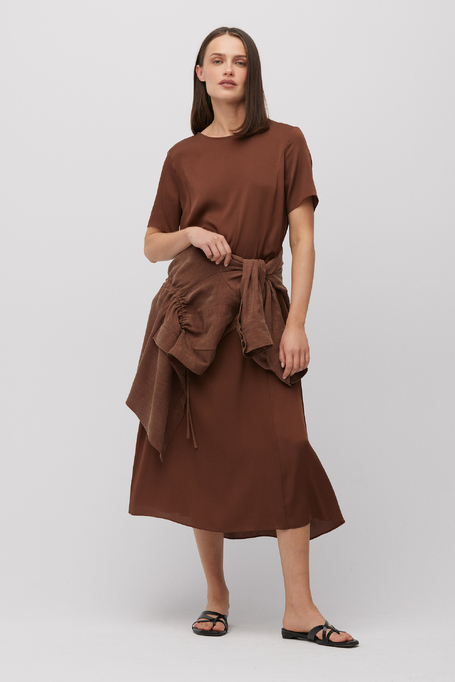Brązowa sukienka z jedwabiu - Patrizia Aryton