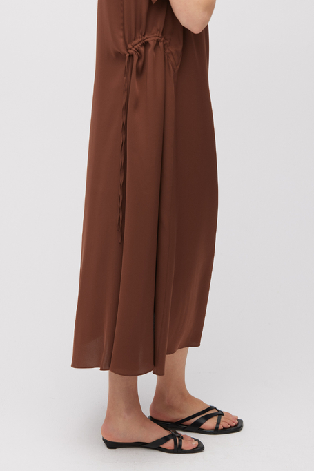 Brązowa sukienka z jedwabiu - Patrizia Aryton