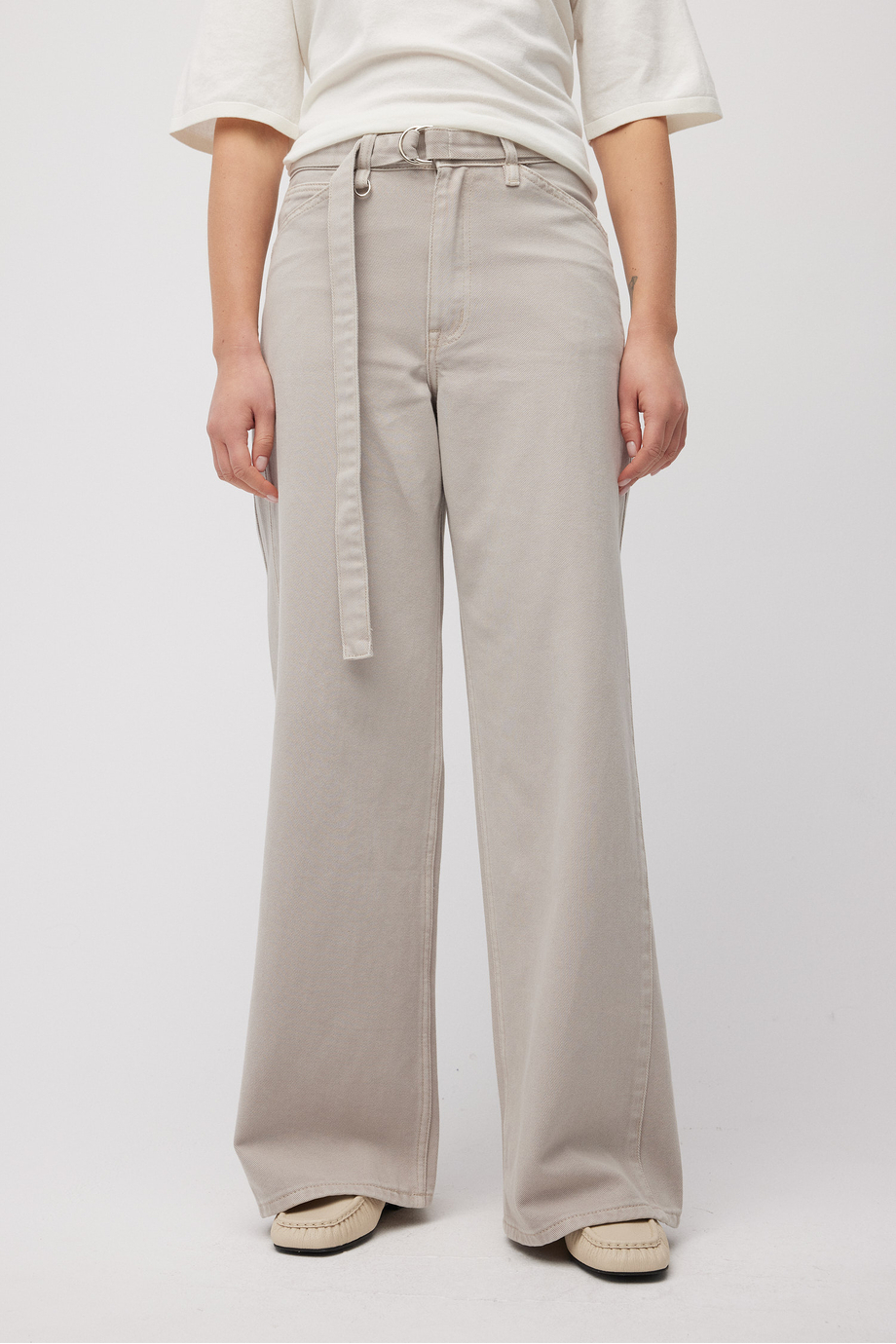 Szerokie spodnie jeansowe damskie - Patrizia Aryton Szerokie spodnie jeansowe damskie - Patrizia Aryton