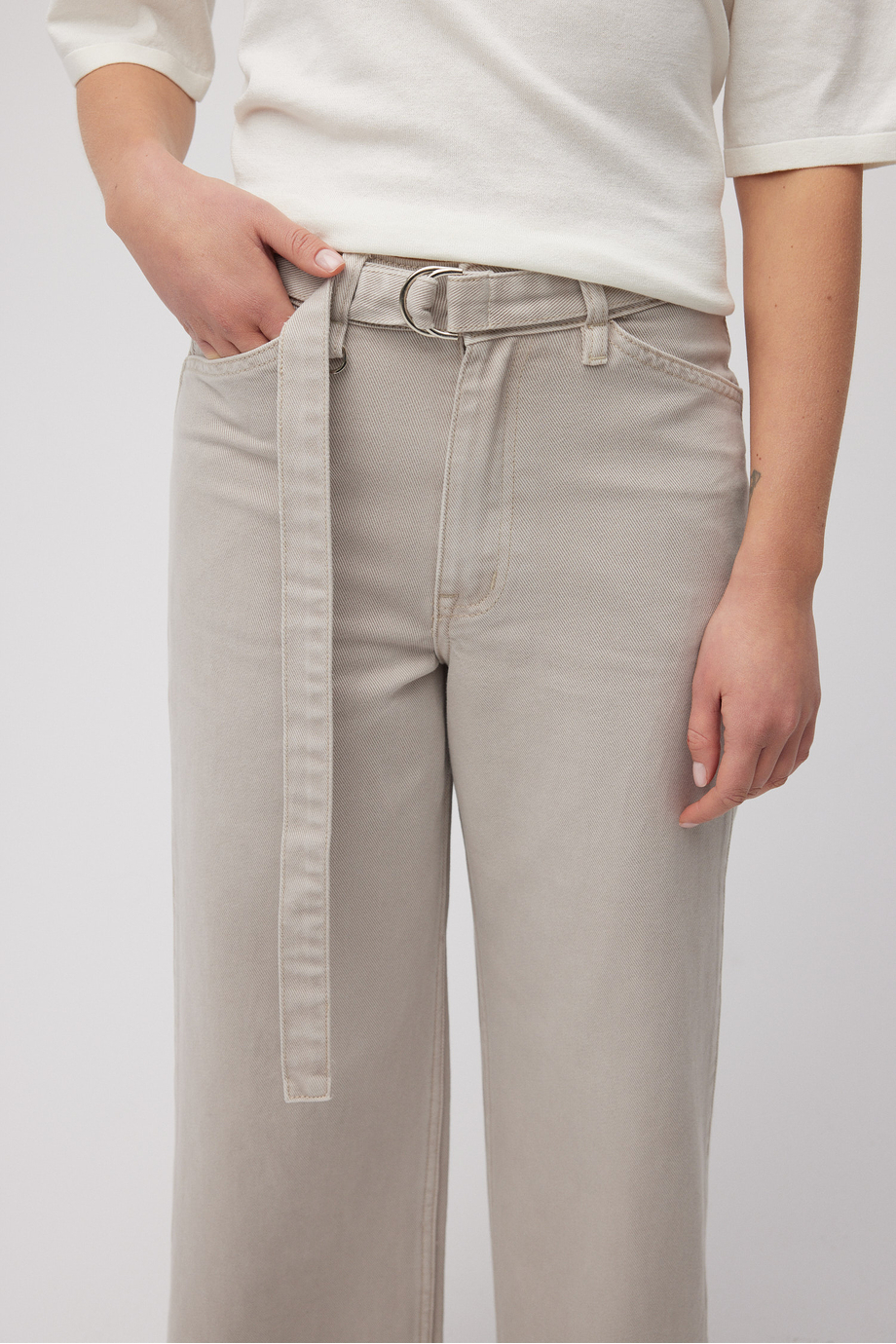 Szerokie spodnie jeansowe damskie - Patrizia Aryton Szerokie spodnie jeansowe damskie - Patrizia Aryton