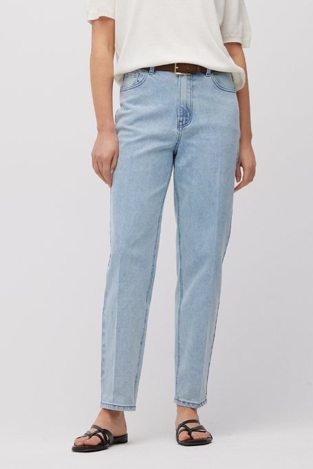 Granatowe jeansy z wysokim stanem damskie - Patrizia Aryton