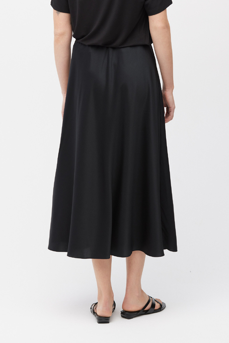 Czarna midi spódnica z jedwabiu damska - Patrizia Aryton