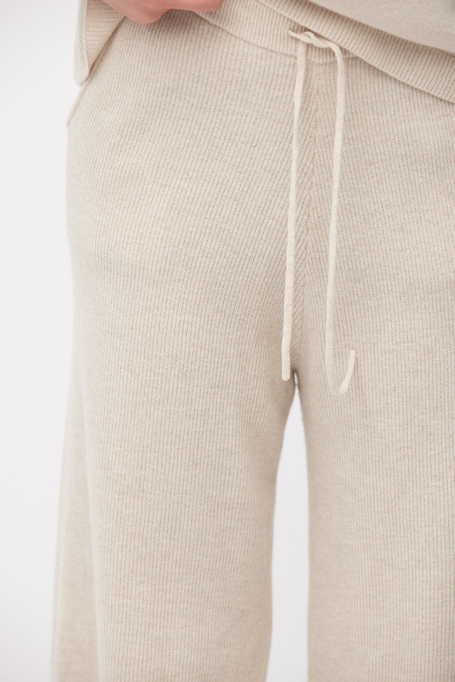 Szare dzianinowe spodnie z wełny merynosowej damskie - Patrizia Aryton Szare dzianinowe spodnie z wełny merynosowej damskie - Patrizia Aryton