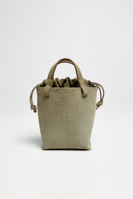 Zielona torba bucket ze skóry naturalnej damska - Patrizia Aryton