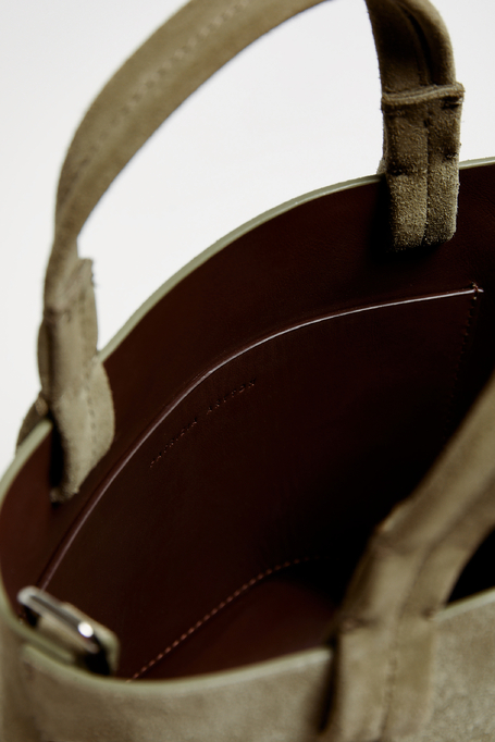 Zielona torba bucket ze skóry naturalnej damska - Patrizia Aryton