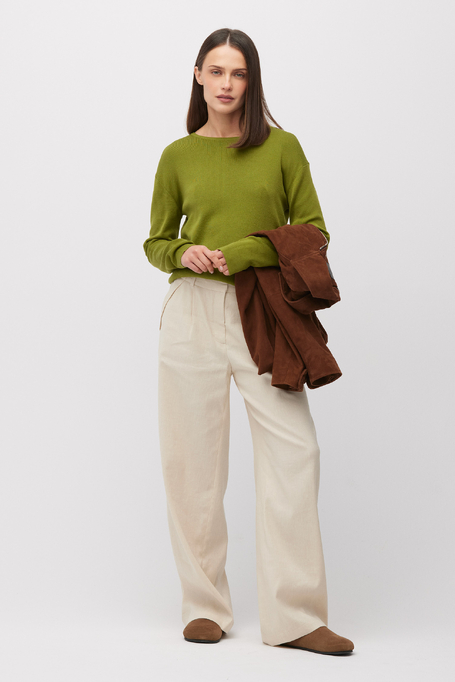 Zielona bluzka z bawełną i jedwabiem damska - Patrizia Aryton