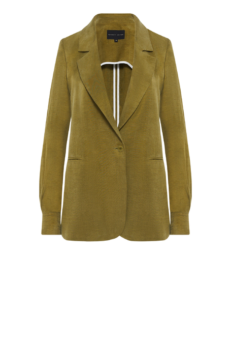 Zielony żakiet do garnituru z lyocellu i lnu damski - Patrizia Aryton
