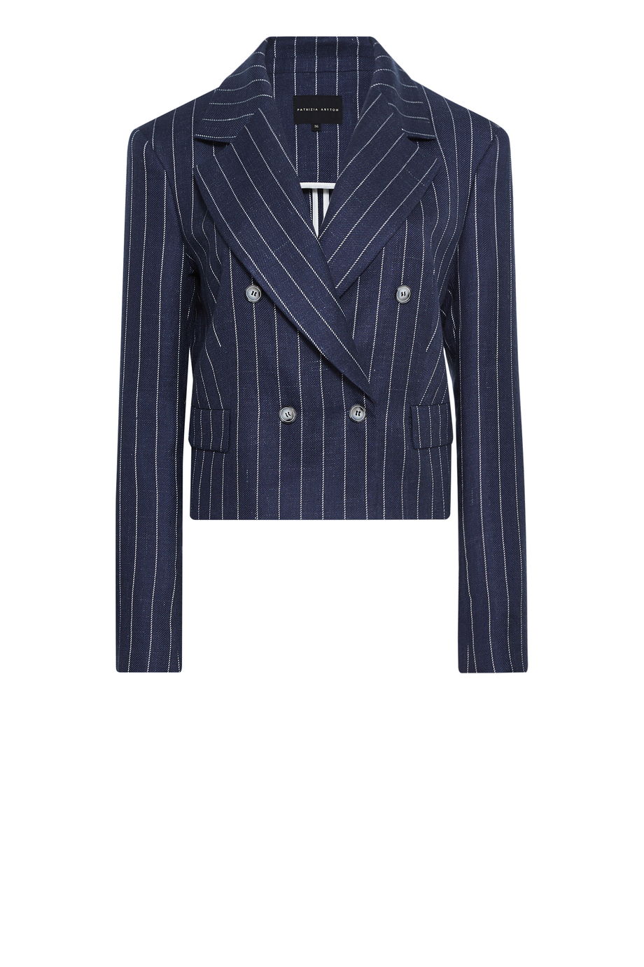 Granatowy pudełkowy żakiet w tenis damski - Patrizia Aryton Granatowy pudełkowy żakiet w tenis damski - Patrizia Aryton